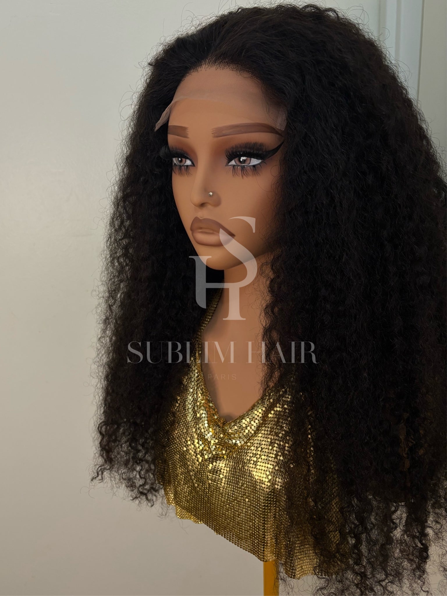 Glamour Jerry Curl – Boucles Jerry Curl – Glueless / Lace 5x5 Transparente – Densité 300% – Cheveux Humains Indiens Premium